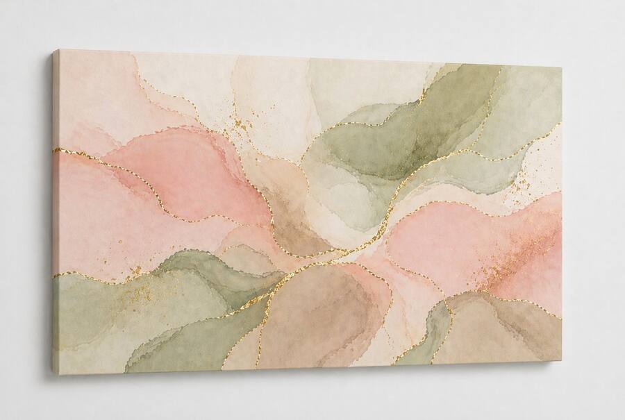 FC Design Large Canvas 24x36" Neutral Abstract Fluid Shapes Art ...
