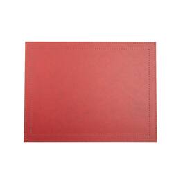 Frieling - Davanti by Classic Luxe Placemats Set of 6, Rectangular 16.5 x 12.5 Inch Indoor Outdoor Table Placemats - Ruby Red