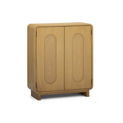 Front. Teamson Home - Oak Veneer Multi Purpose Storage Accent Cabinet with Solid Wood Frame - Natural.