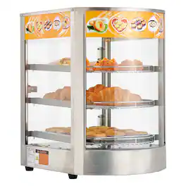 VEVOR - 3-Tier Commercial Food Warmer Display, 800W Food Display Warmer with LED Light, Adjustable Shelf and Stainless Steel - Stainless steel color