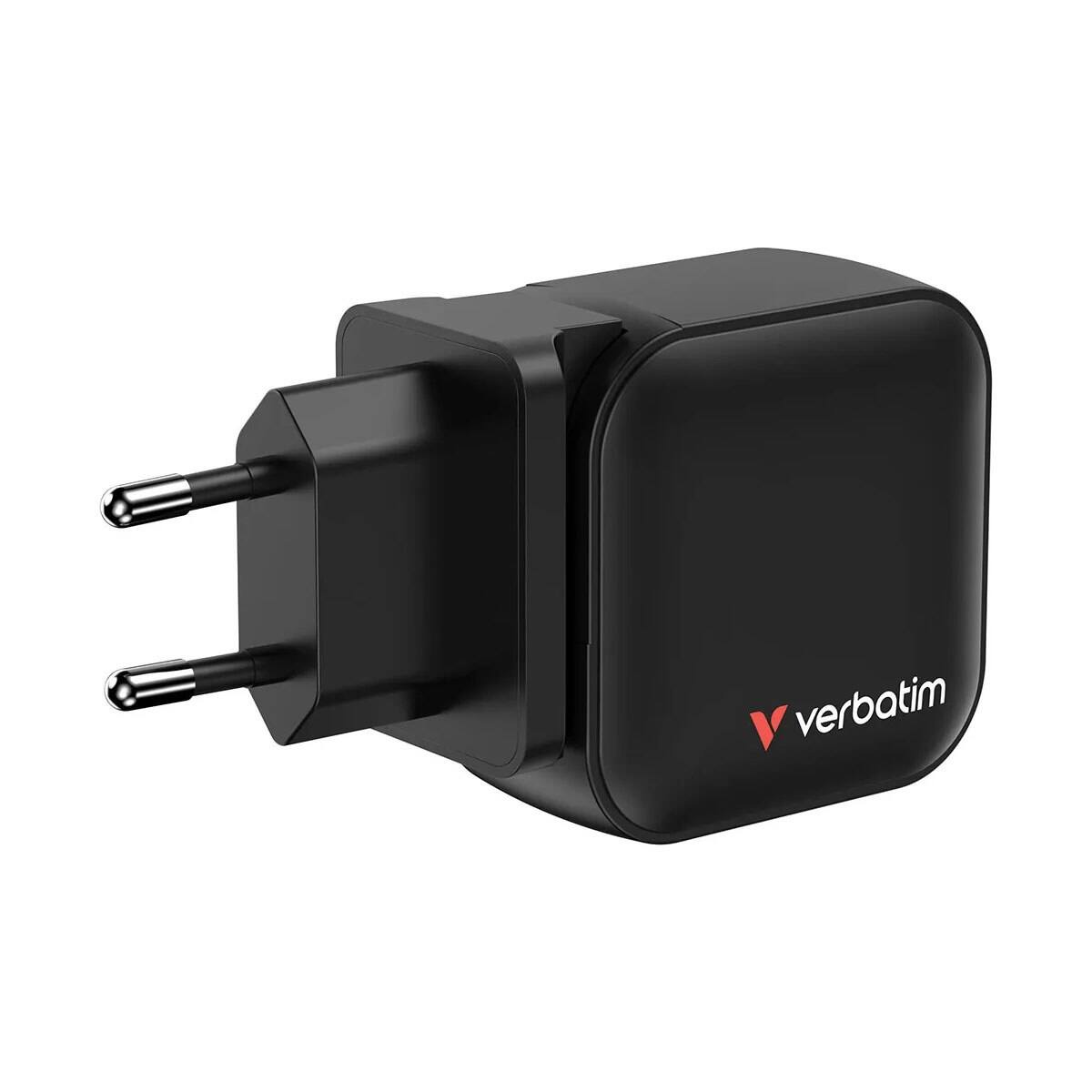 Alt View 6. Verbatim - Verbatim 70W 3-Port USB Mini GaN Wall Charger - Black.