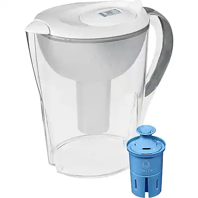 Front. Brita - Large 10 Cup Pacifica Water Filter Pitcher withFilter - White.