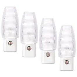 Dazzed Corner - 4-Pack Warm LED Nightlights for Bedroom, Bath & Hallway - White