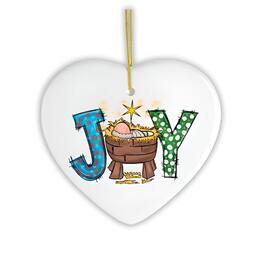 OrnamentallyYou - Joy Nativity Baby Jesus Ceramic Christmas Ornament - Multi-colored