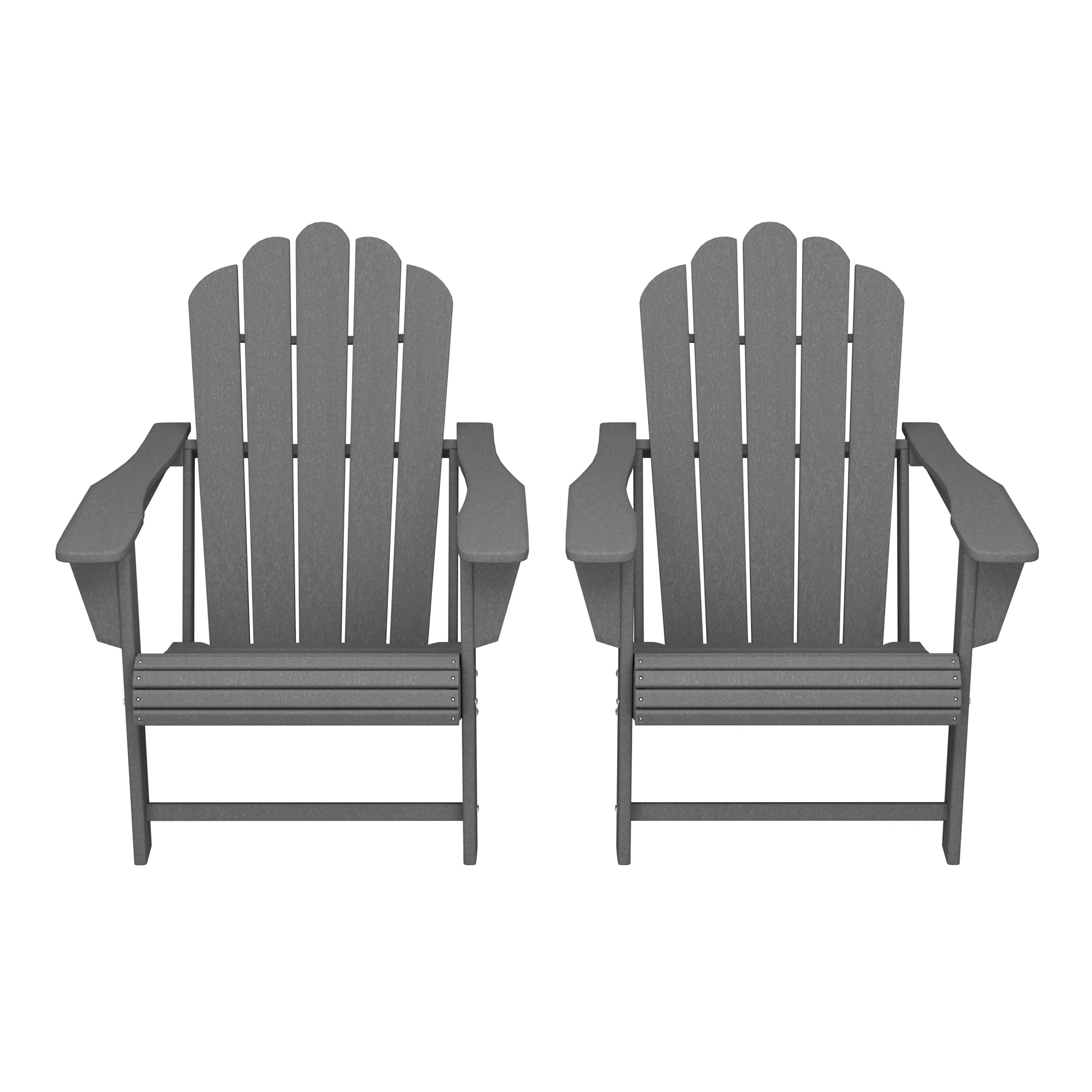 WestinTrends - Highland Outdoor Patio HDPE Adirondack Chairs With Cup Holders (Set of 2) - Gray price history on PriceWatchPro