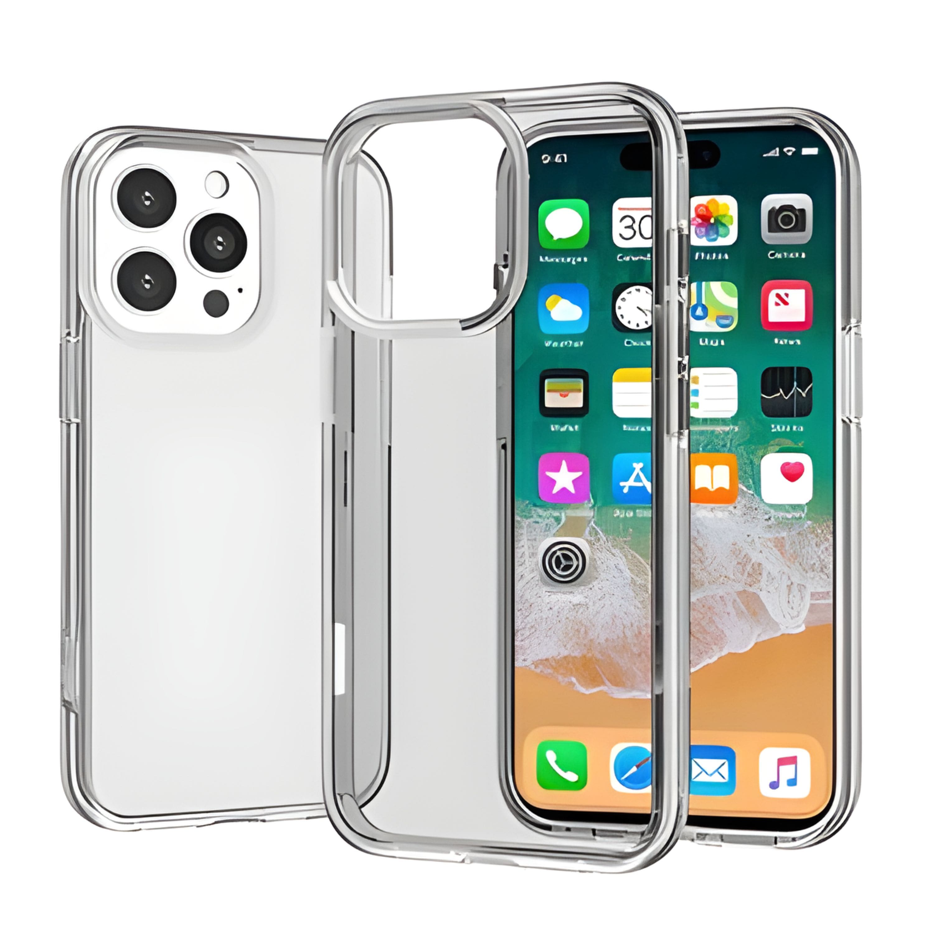 Kitcheniva - Shockproof Translucent Hybrid Phone Case With Tempered Glass For iPhone 16 Pro Max - Clear price history on PriceWatchPro