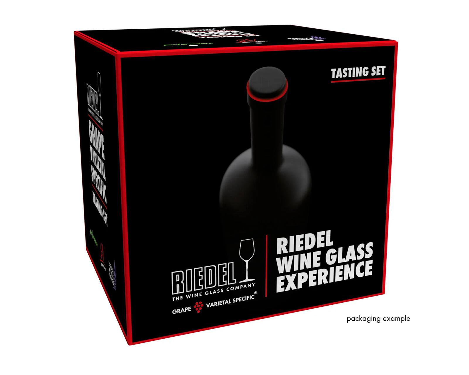 PRENCE GRAPE VARIETAL SPECIFIC TASTING SET  
TASTING SET RIEDEL GLASS WINE RIEDEL COMPANY EXPERIENCE GLASS THE WINE SPECIFIC VARIETAL GRAPE  
packaging example