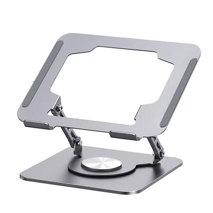 Front. HongFei - Adjustable Laptop Stand, Laptop Stand with 360 Rotating Base, Ergonomic Foldable Portable Notebook Stand - Black.