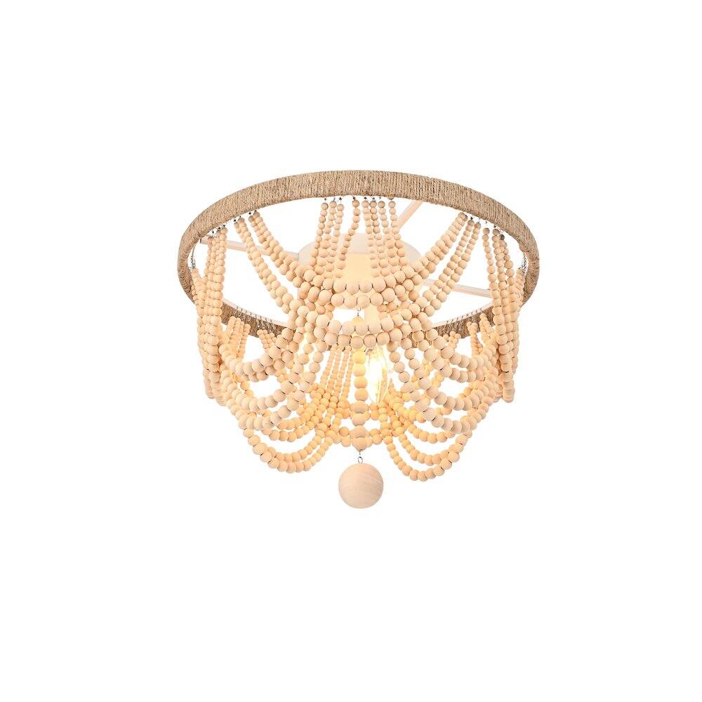 Left. Living District - Jolie 16 Inch Beaded Flush Mount Ceiling Light In Beige - Beige.
