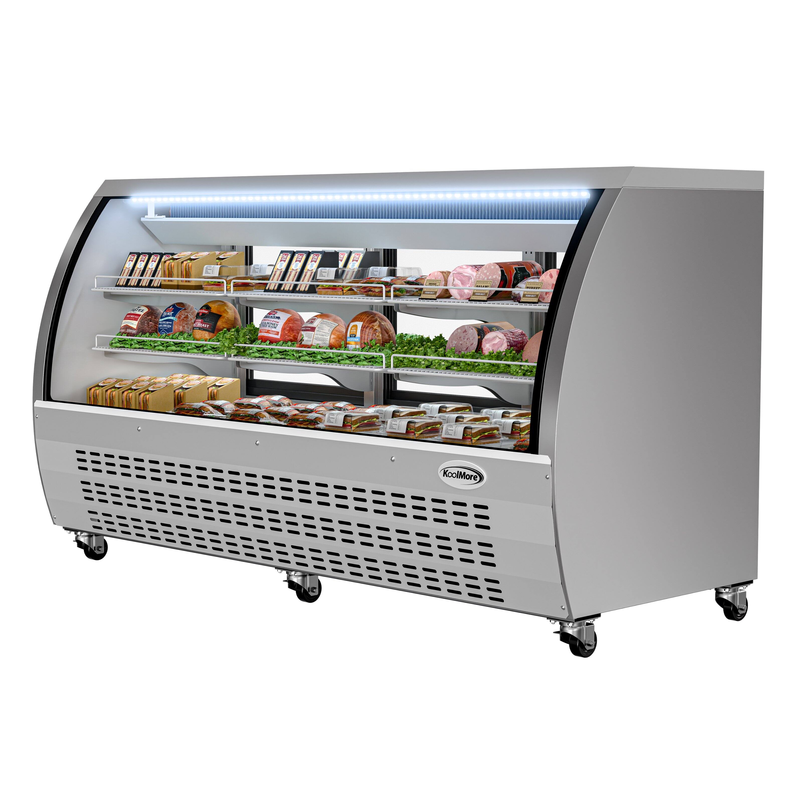 Angle. Koolmore - 82 in. Deli Display Refrigerator - 32 Cu Ft. RD32C-SS - Stainless-Steel.