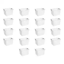 Sterilite - Deep Ultra Plastic Storage Bin Organizer Basket with Handles (18 Pack)