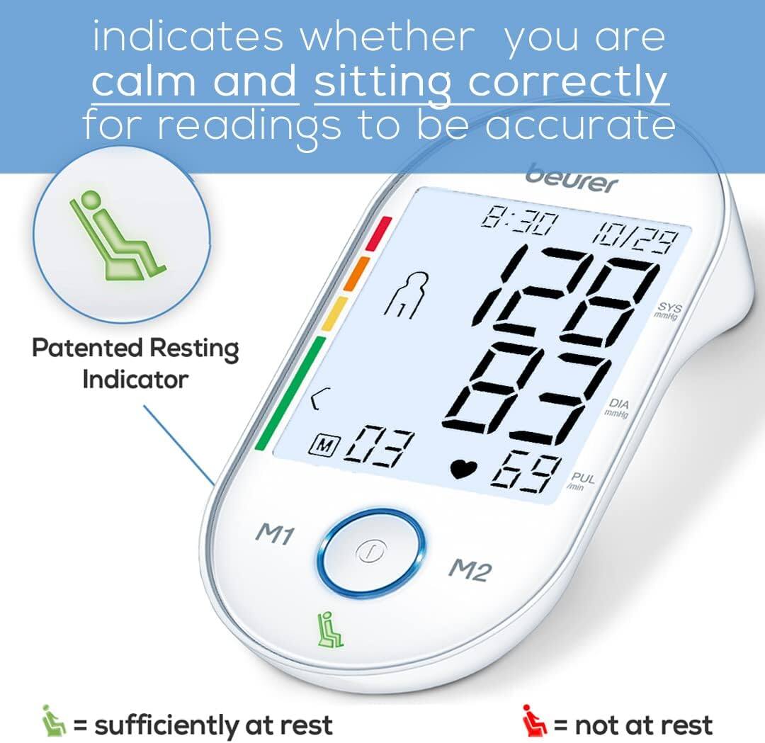 indicates whether you are calm and sitting correctly for readings to be accurate

Patented Resting Indicator

M1 = sufficiently at rest

M2 = not at rest