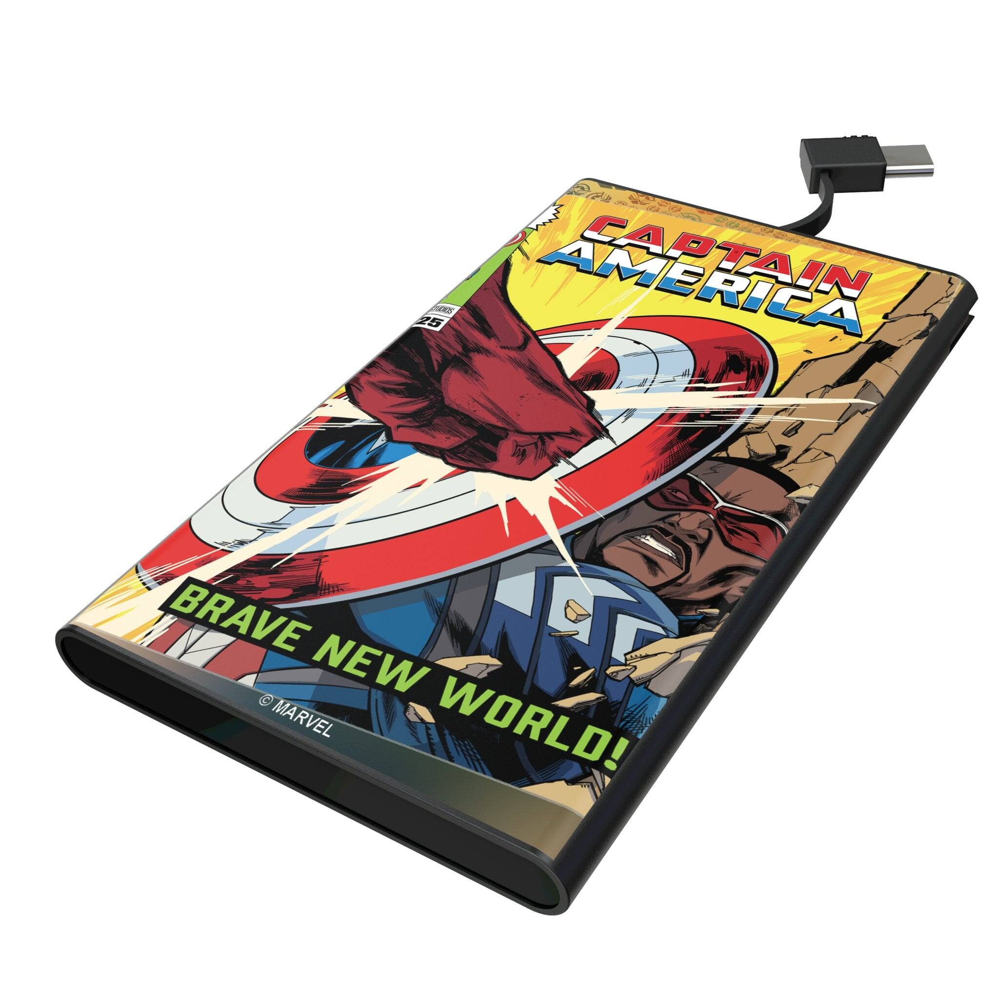 Keyscaper - Marvel Classic Cover 5000mAh Flat Powerbank - Sam Wilson Captain America