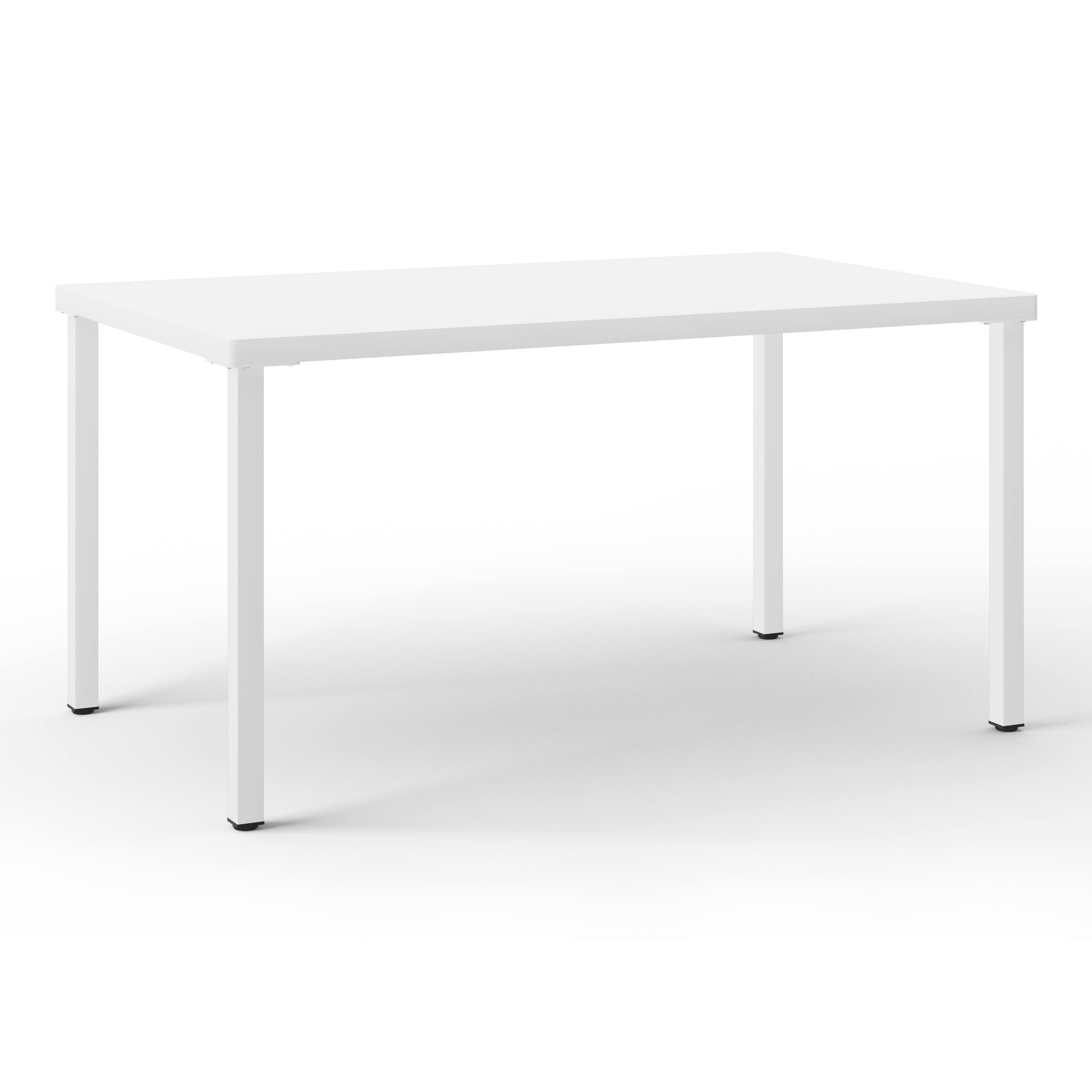 Left. WestinTrends - WestinTrends Playa 7-Piece Outdoor Patio Dining Table Set With Stackable Patio Chairs - White.