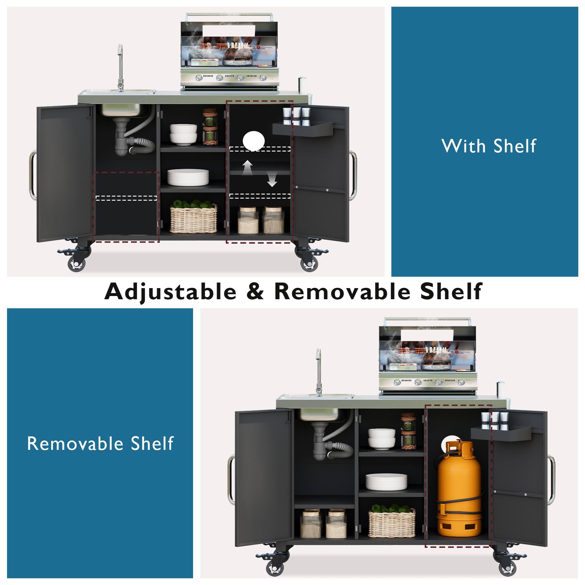 Adjustable & Removable Shelf

With Shelf

Removable Shelf
