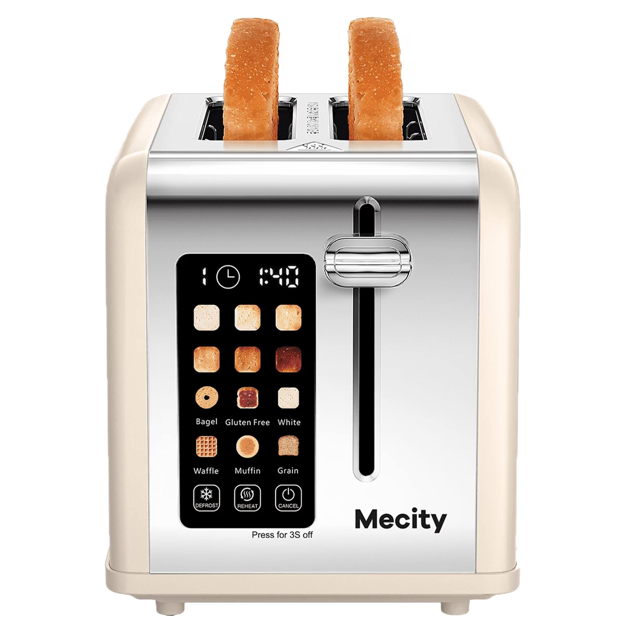 Bagel Gluten Free White  
Waffle Muffin Grain  
DEFROST REHEAT CANCEL Press for 3S off  
Mecity