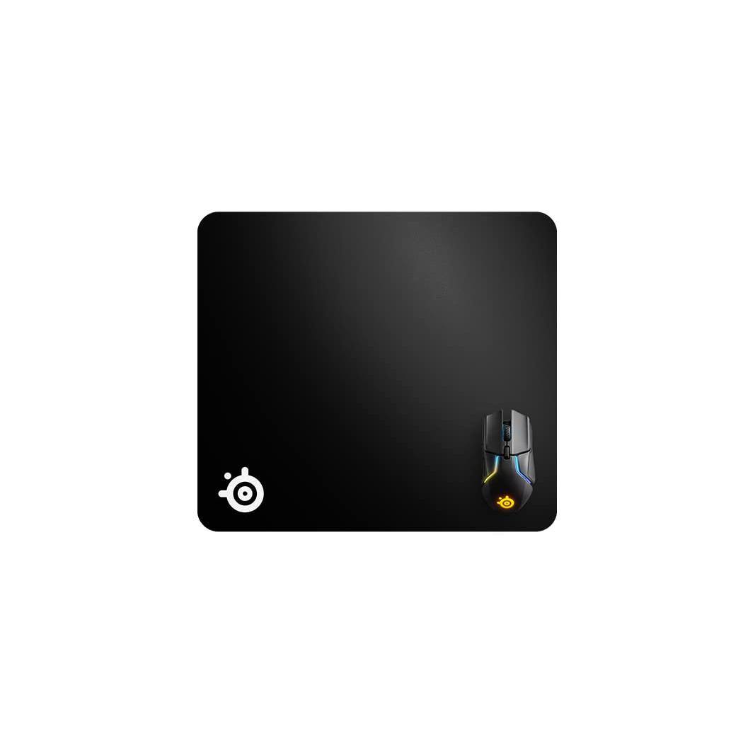 Left. Comfort Essence - Qck Heavy - Large Gaming Mouse Pad Extra Thick Non-sip Rubber Exslusive Microfiber Surface Tracking And - Black-Medium-Stitched Edge.