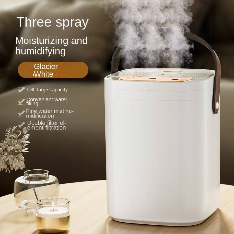Three spray  
Moisturizing and humidifying  
Glacier White  

- 1.8L large capacity  
- Convenient water filling  
- Fine water mist humidification  
- Double filter element filtration
