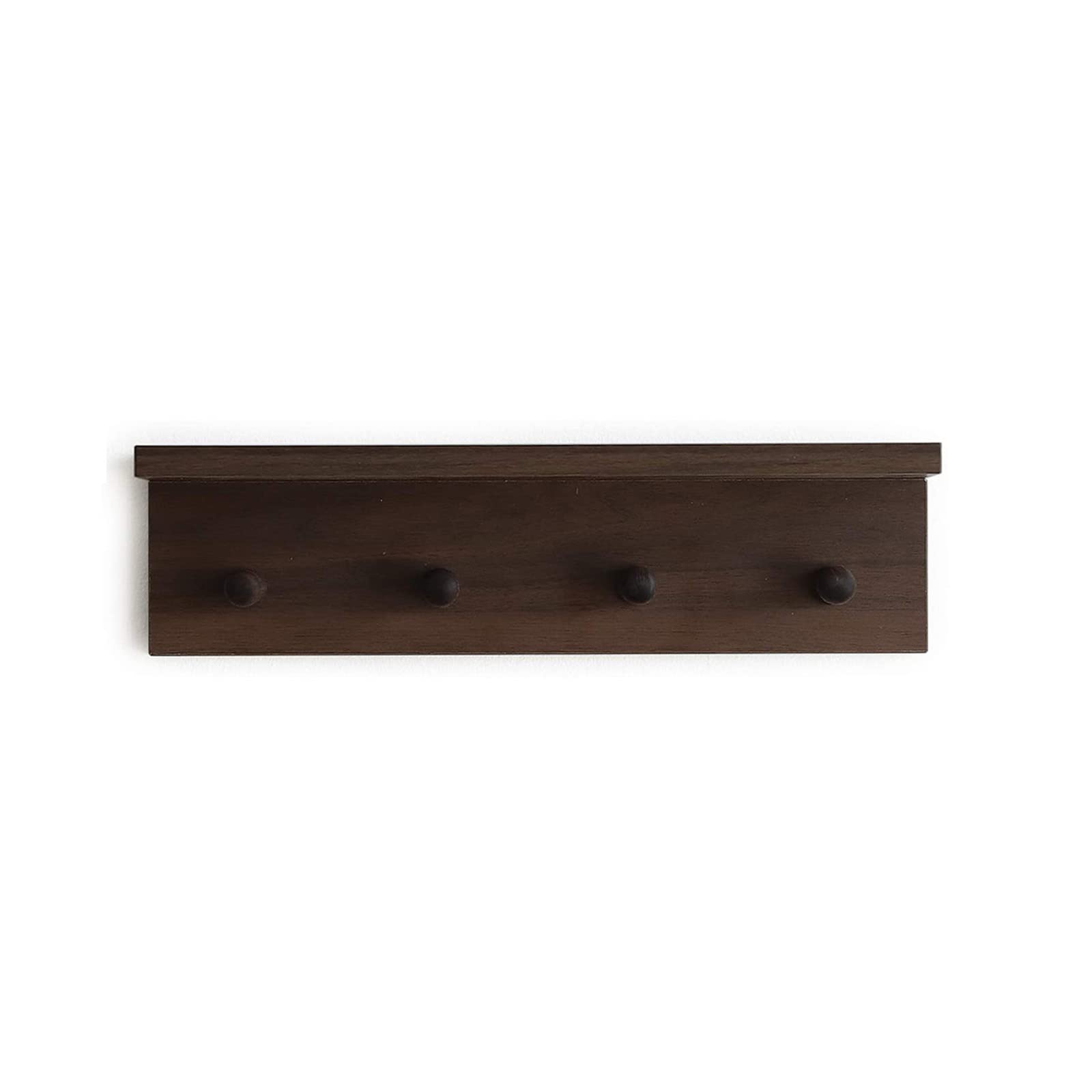 Angle. HM 1810 - Entrance Coat Rack Hooks Wall-mounted Wooden Hook Shelves Are Very Suitable walnut Colored Finish-1 - White color-1.