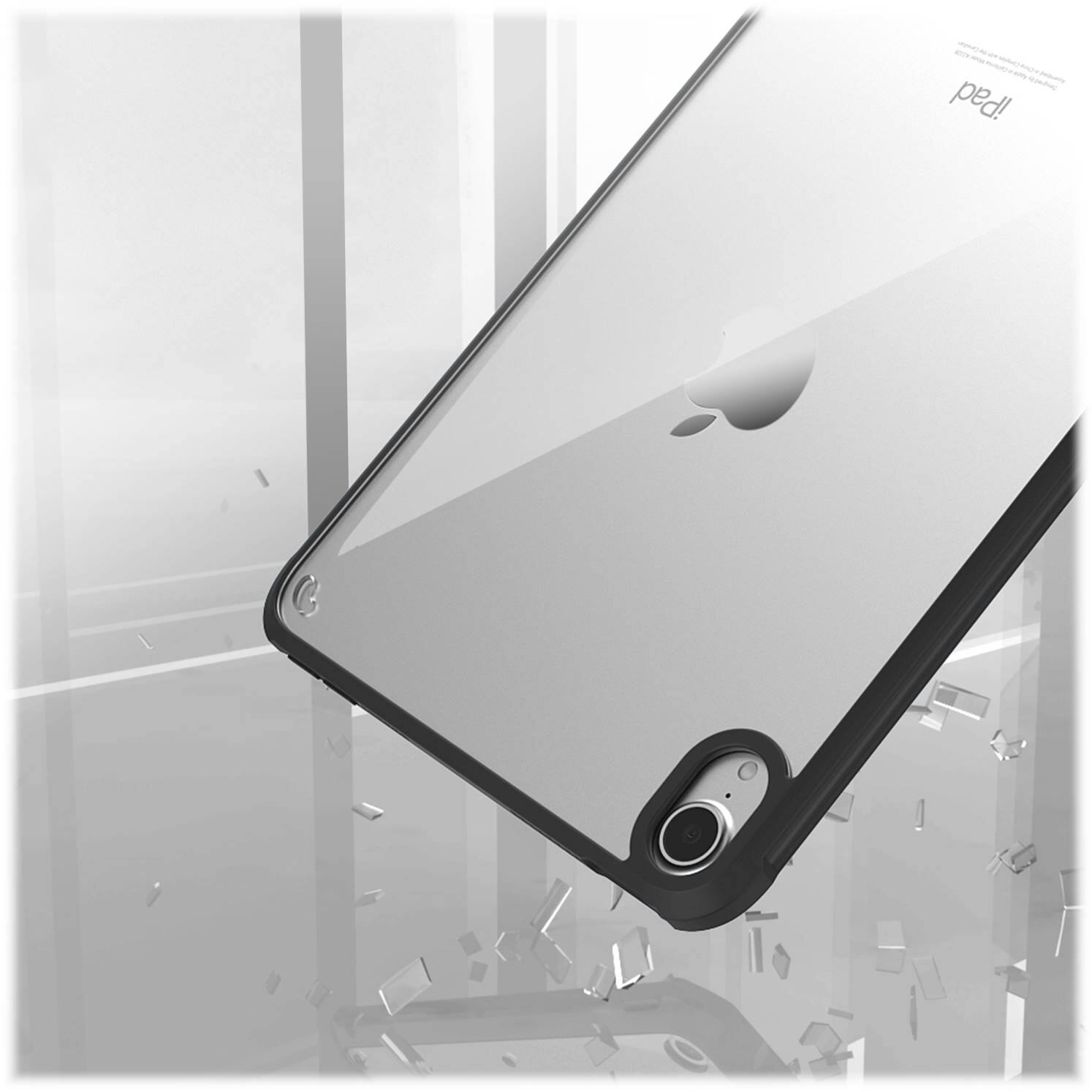 Alt View 13. SaharaCase - Hybrid-Flex Series Case for Apple iPad mini (A17 Pro) and Apple iPad mini (6th Generation 2021) - Clear Black.