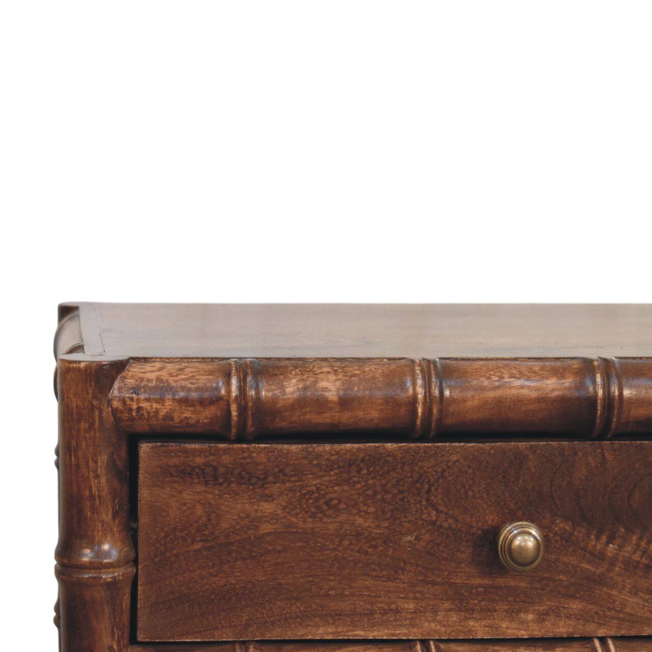 Alt View 5. Artisan Furniture - Artisan Furniture Solid Wood Bamboo Frame Nightstand in Roasted Almond - Brown.