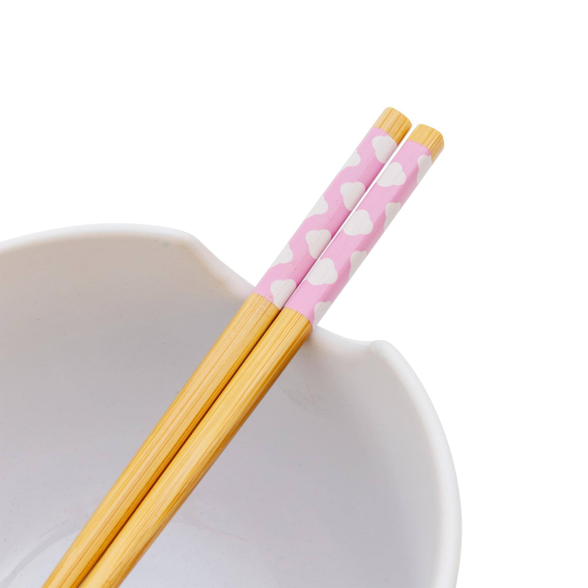 Alt View 10. Silver Buffalo - Sanrio Hello Kitty Rainbow 20-Ounce Ceramic Ramen Bowl With Chopsticks - Blue.