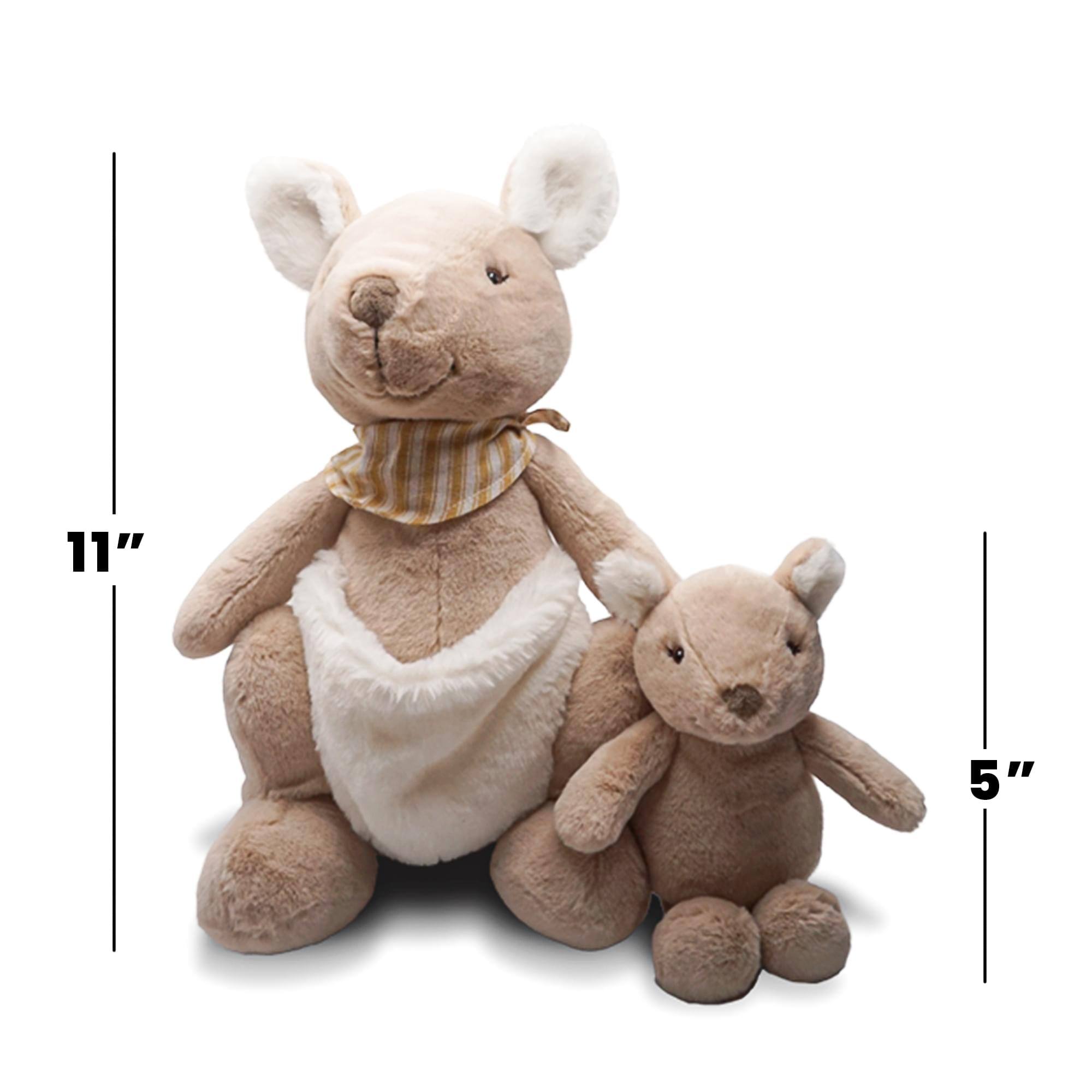 Alt View 3. TriAction Toys - Snooze Monsters Interactive Bedtime Plush Set | Kangaroo With Baby - Beige.