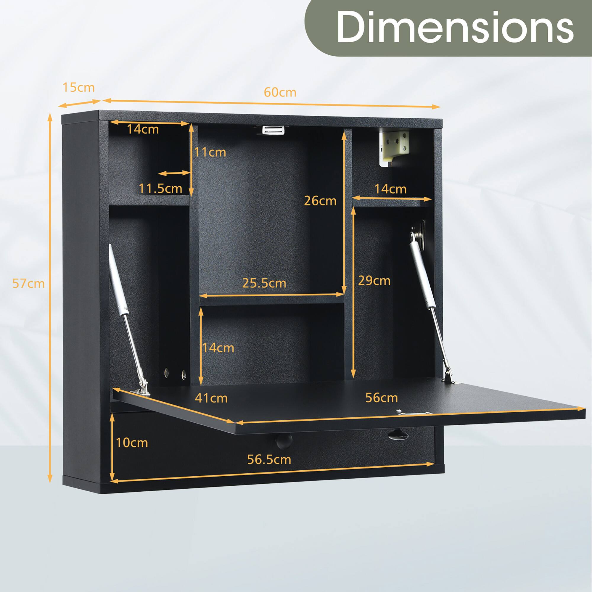 Dimensions:  
- 15cm  
- 60cm  
- 14cm  
- 11cm  
- 11.5cm  
- 26cm  
- 14cm  
- 57cm  
- 25.5cm  
- 29cm  
- 14cm  
- 41cm  
- 56cm  
- 10cm  
- 56.5cm