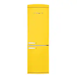 Unique Appliances - 24 in. Wide Classic Retro 23.8 in 11.7 cu. ft. Frost Free Retro Bottom Freezer Refrigerator ENERGY STAR - Canary Yellow