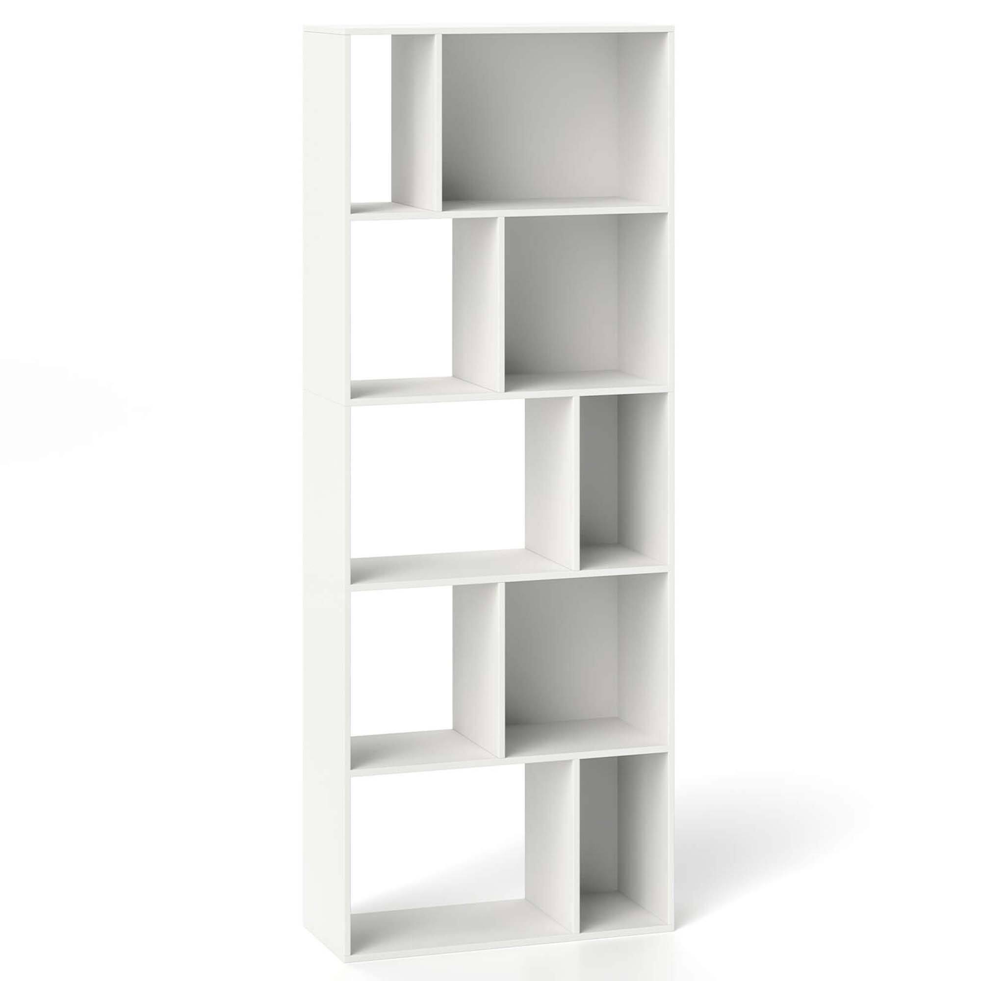 Alt View 9. Costway - Costway 1 PCS 63" Tall Floor Standing Open Bookshelf with 10 Cubbies 5 Back Anti-falling Panels - White.