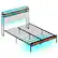 Alt View 9. Gymax - Gymax Queen Size Bed Frame w/ LED Light & Charging Station Heavy Duty Metal Platform Bed - Rustic Brown, Black , Grey.