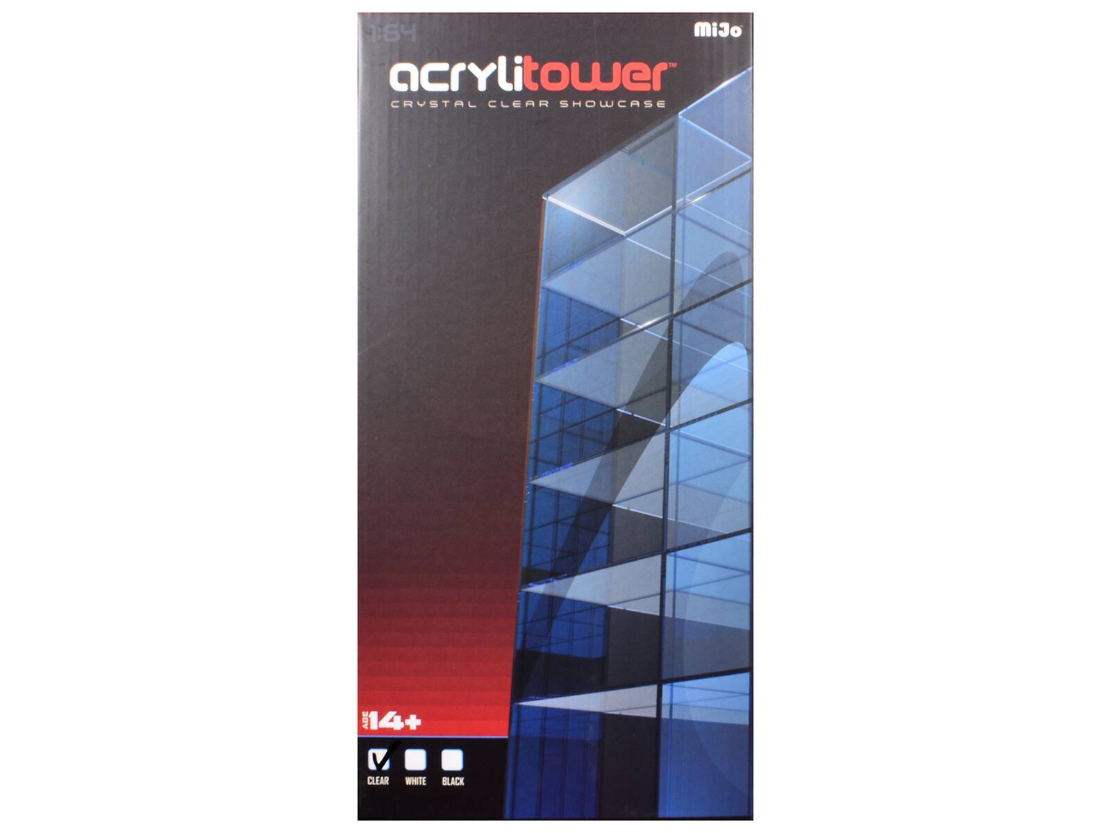 1:64 MiJo acrylitower CRYSTAL CLEAR SHOWCASE  
AGE 14+  
CLEAR  
WHITE  
BLACK