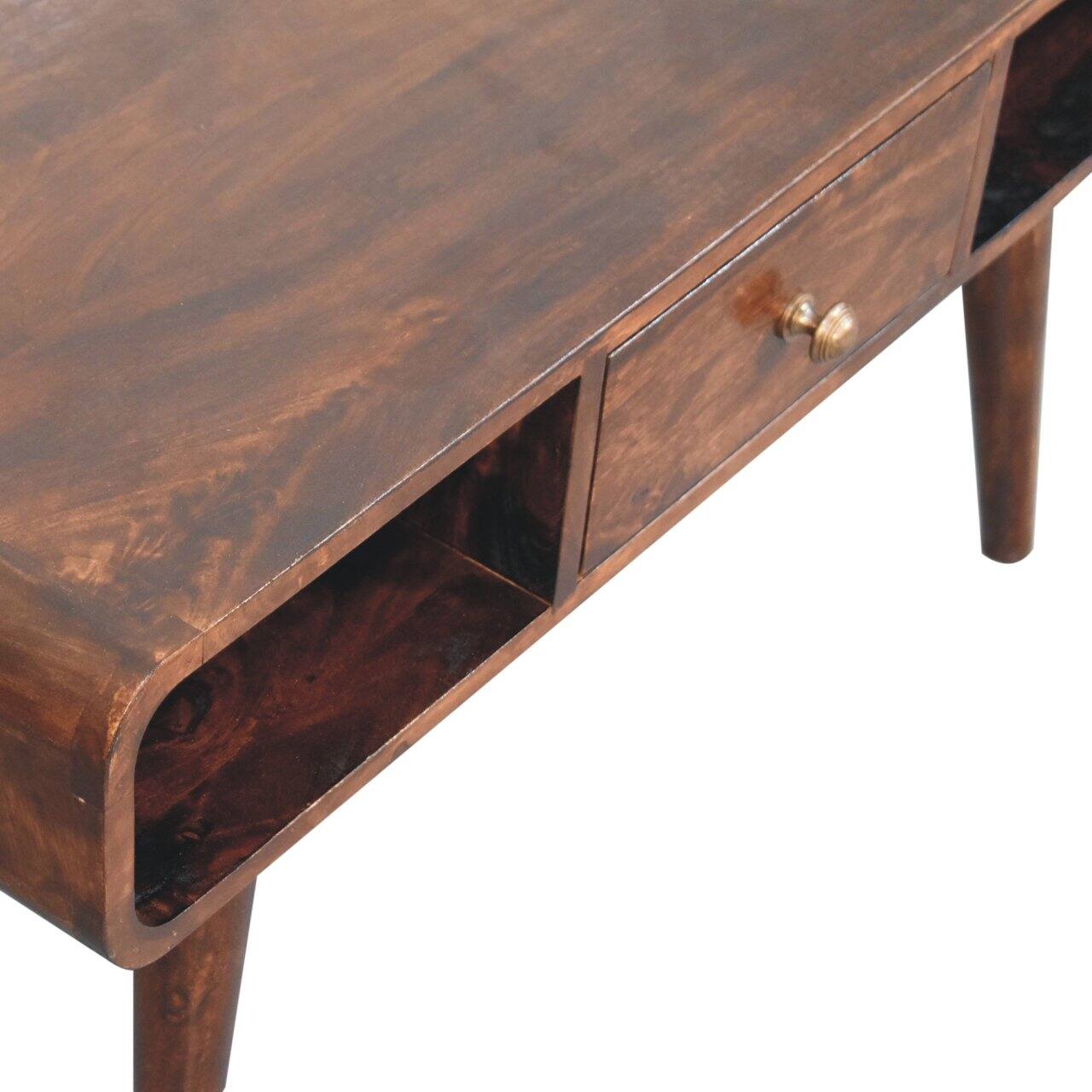 Alt View 2. Artisan Furniture - Artisan Furniture Solid Wood Curved California Walnut Coffee Table - Brown.
