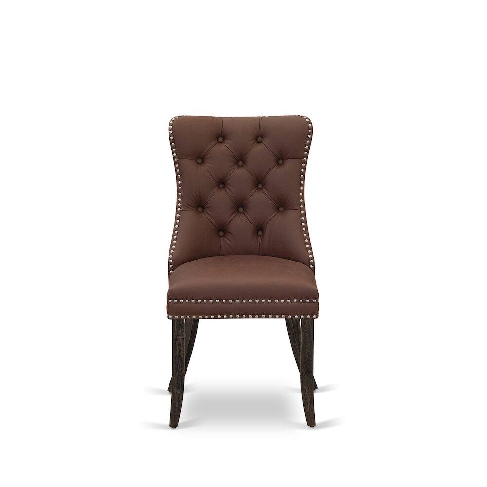Alt View 1. East West Furniture - Parsons Dining Chairs - Brown.