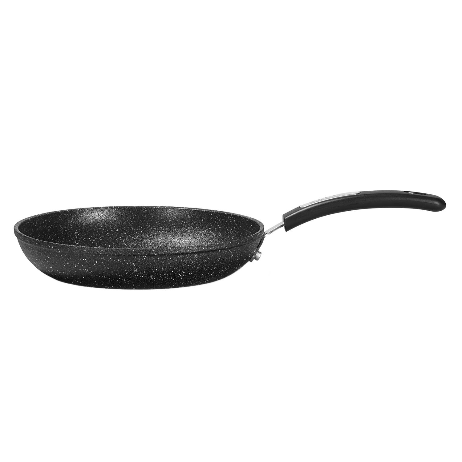 Left. THE ROCK by Starfrit - Classic Non-Stick Frying Pan 11" with Bakelite Handle - Black.