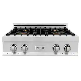 ZLINE - 30 in. Legacy Rangetop w/ 4 Brass Burners and Porcelain Cooktop in Stainless Steel - Stainless Steel