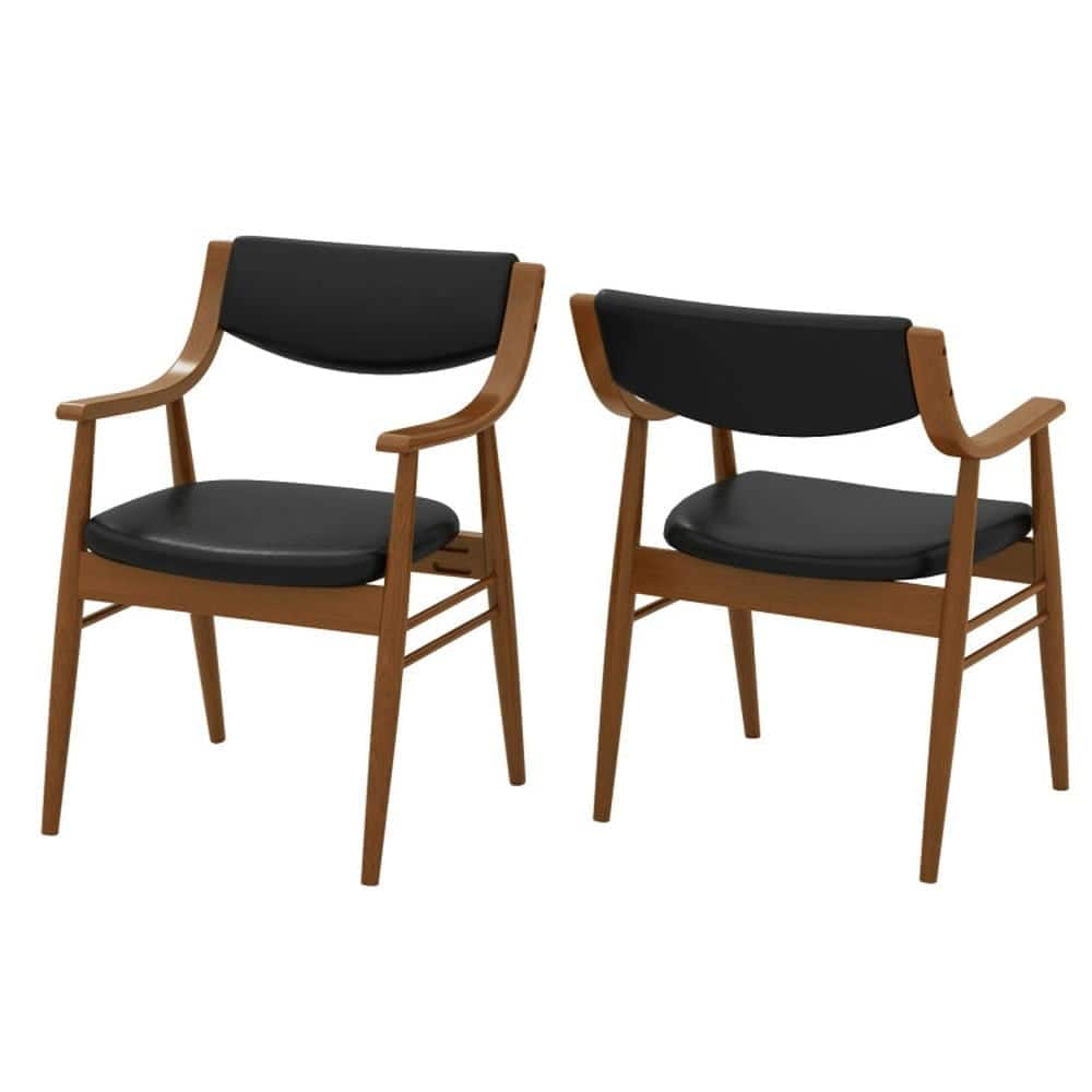 Kadyn - Dining Room Chairs, Kitchen Chairs,Wooden Dining Chair Set of 2 with Padded Seat and Back - Black