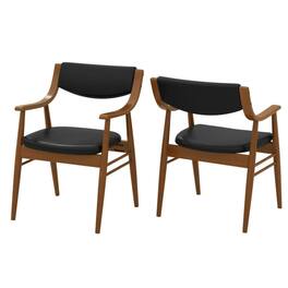 Kadyn - Dining Room Chairs, Kitchen Chairs,Wooden Dining Chair Set of 2 with Padded Seat and Back - Black
