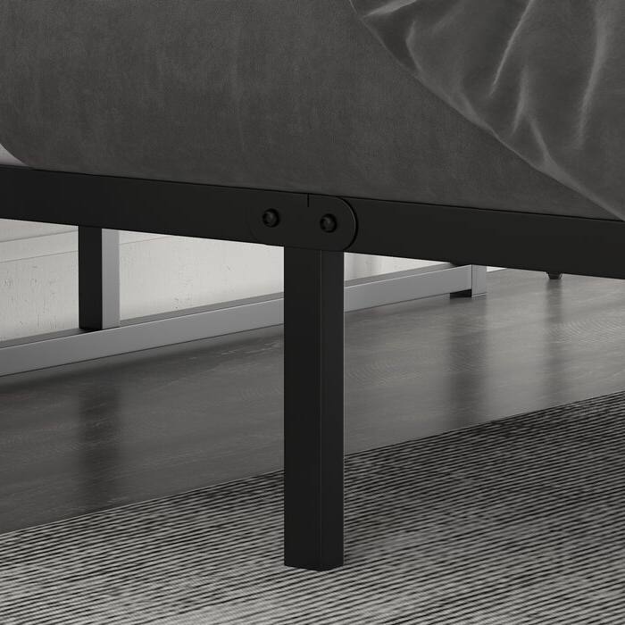 Left. Hivvago - Hivvago Full Size Metal Platform Bed Frame with Under-Bed Storage Space - Black.