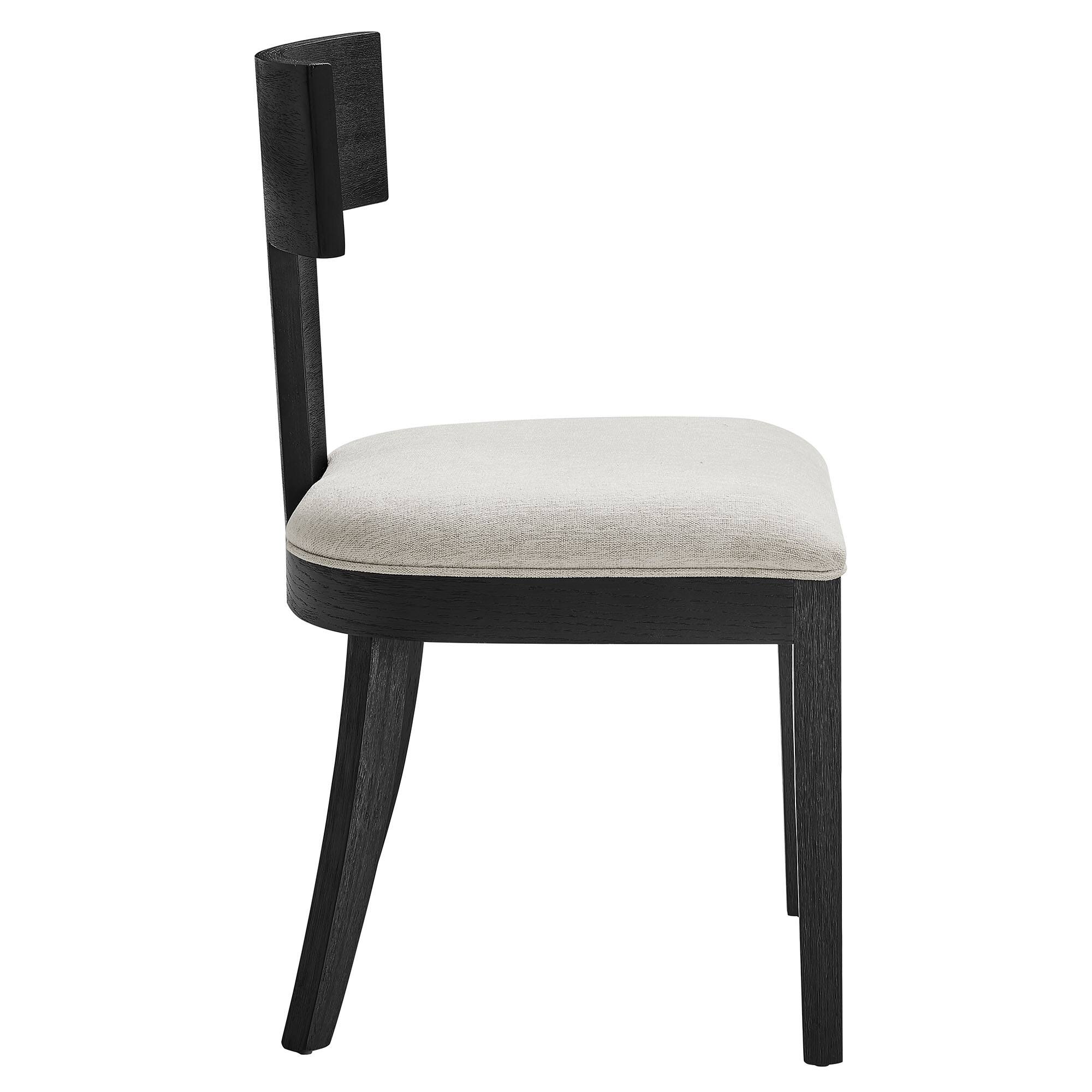 Alt View 1. Modway - Peregrine Wood and Fabric Upholstered Dining Chairs Set of 2 by Modway - White.
