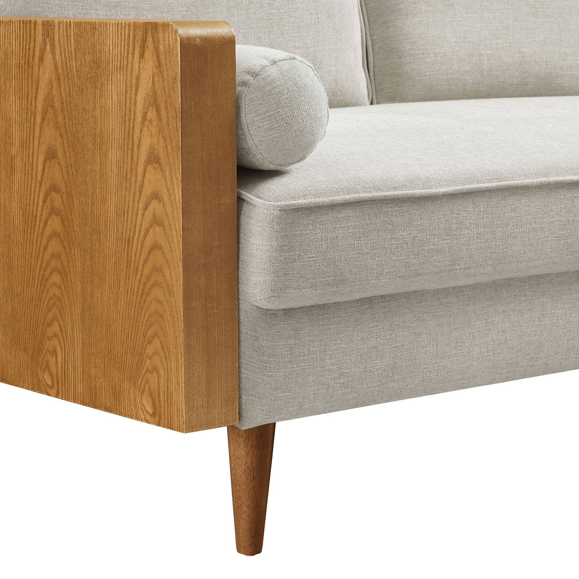 Alt View 5. Modway - Kellan Loveseat - Walnut Heathered Weave Ivory.