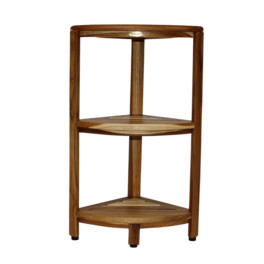 EcoDecors - EcoDecors® SnazzyCorner® 27.5"H Teak Wood 3-Tier Corner Shelf – Finish - EarthyTeak