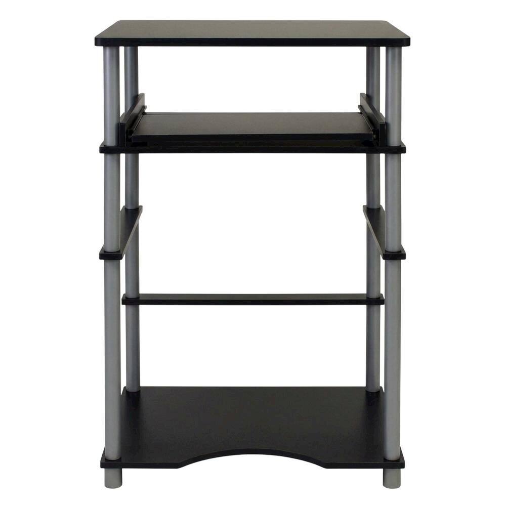 Back. BisonOffice - Black and Grey Laptop Desk with Sturdy Workstation Surface and Modern Design - Black/Grey.