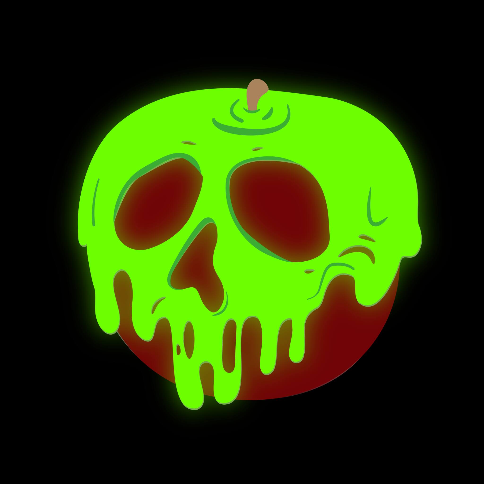 Alt View 1. Impressions Vanity Co. - Evil Queen Poison Apple LED Figural Compact Mirror - Red.