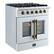 Left. Forno Appliances - Galiano 4.32 Cu. Ft. Freestanding Gas Convection Range with French Door Design - White.