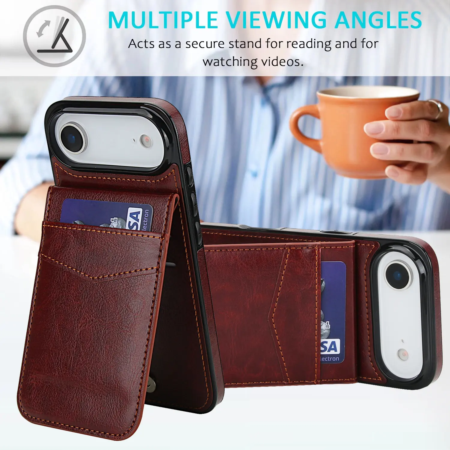 MULTIPLE VIEWING ANGLES  
Acts as a secure stand for reading and for watching videos.
