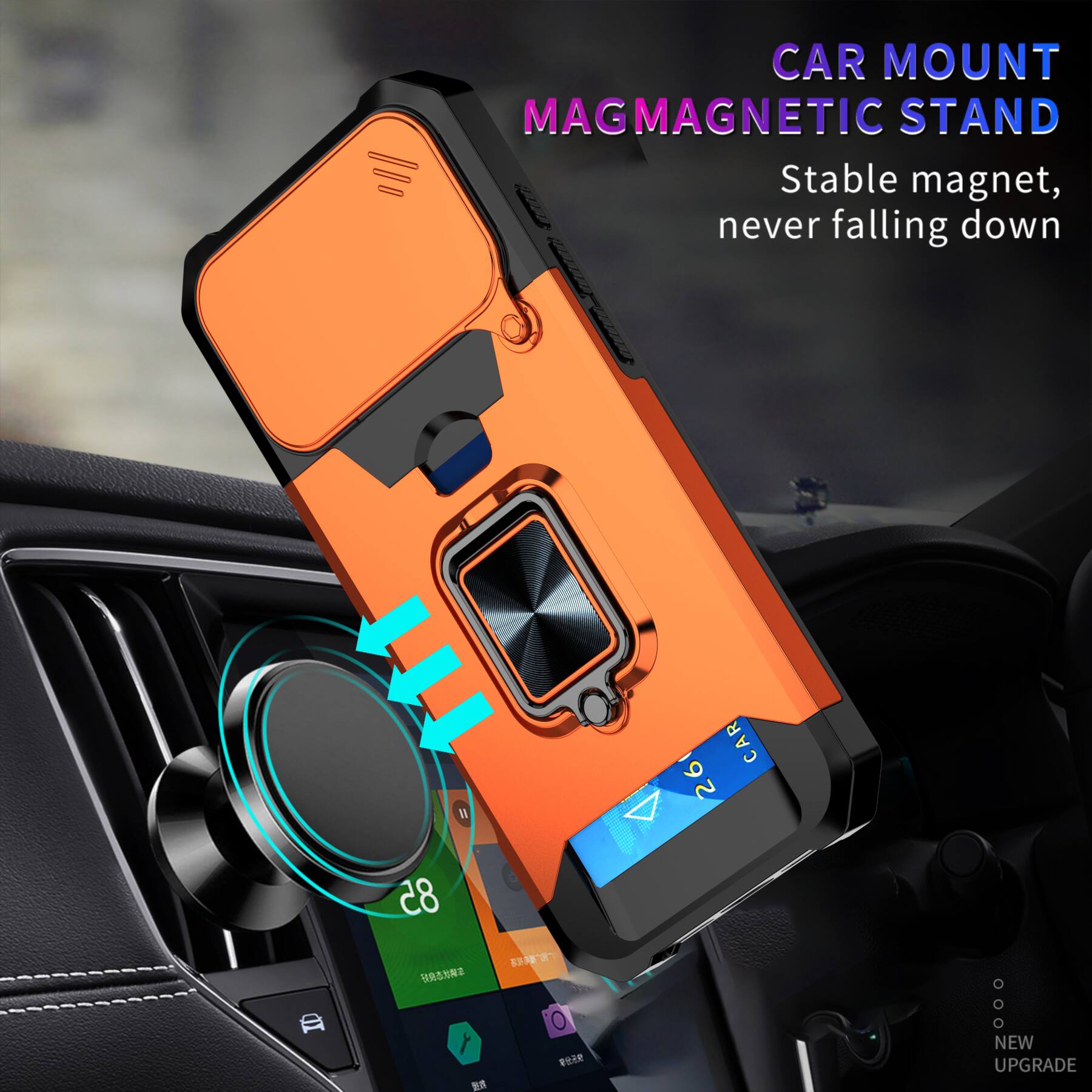 CAR MOUNT MAGNETIC STAND  
Stable magnet, never falling down  
CAR 26 A NEW UPGRADE