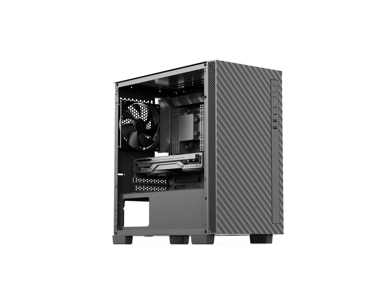 Alt View 2. Rosewill - Rosewill FBM-X5 Micro ATX Mini Tower Case with 400W PSU, 240/280mm AIO Support, USB 2.0/3.0, 1x 120mm Fan - Black.