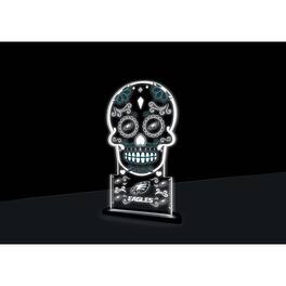 Evergreen Enterprises - Philadelphia Eagles 10" LED Tabletop Sugar Skull Halloween Desklite Sign - Multicolor