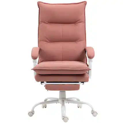 Front. Vinsetto - Massage Office Chair with 6 Vibration Points, Executive Computer Desk Chair, Heated Reclining Chair - Pink.